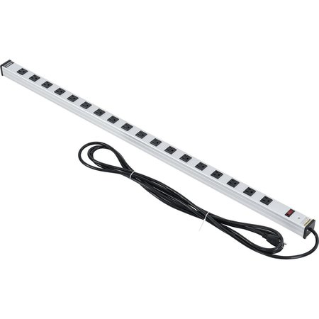 GLOBAL INDUSTRIAL 48 18 Outlet Aluminum Power Strip with 15-ft Cord ETL/cETL 500890